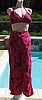 Vintage Bright Hot Pink Floral Wrap Pants and Matching Top M/L